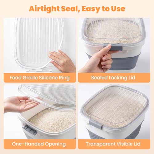 50 Lbs Rice Container, Collapsible Dog Food Storage Container - color: 50 lbs