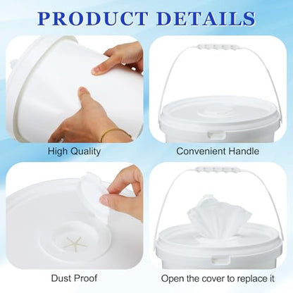 Nuanchu 700 Pieces Teat Wipes Cow Goat Sheep Udder Prep Goat Udder Wipes 7 Inch x 8 Inch Moisturizing Wipes Reclosable Pail for Goat Milking Supplies