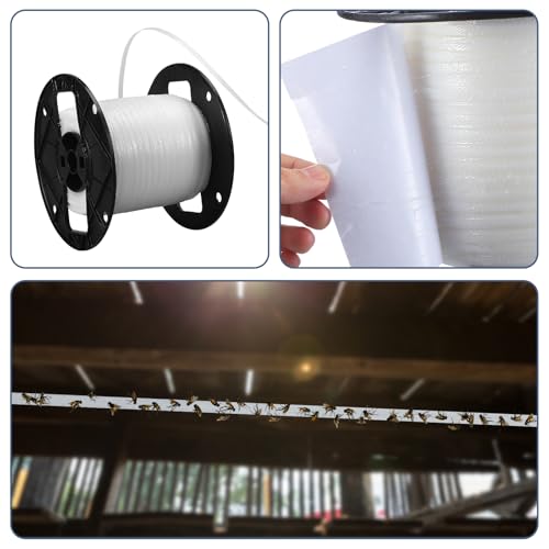Qualirey 1 Pc Sticky Fly Tape Roll 1000 ft Fly Ribbon, White - color: as picture shown