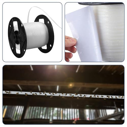 Qualirey 1 Pc Sticky Fly Tape Roll 1000 ft Fly Ribbon, White - color: as picture shown