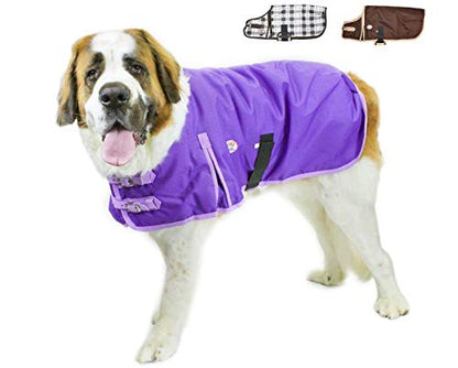 Derby Originals Ruff Pup 1200D Ripstop Waterproof Winter Dog Coat 150g Medium Weight - color: Purple, size: XXL (28.5 in)