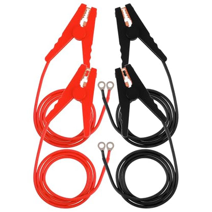 4 Pcs Electric Fence Wire Connectors Jumper Leads Cable with Alligator Clips 3.7FT Electric Fence Charger for Solar Fences Charger, Wire Copper Fencing, Energizer Connector