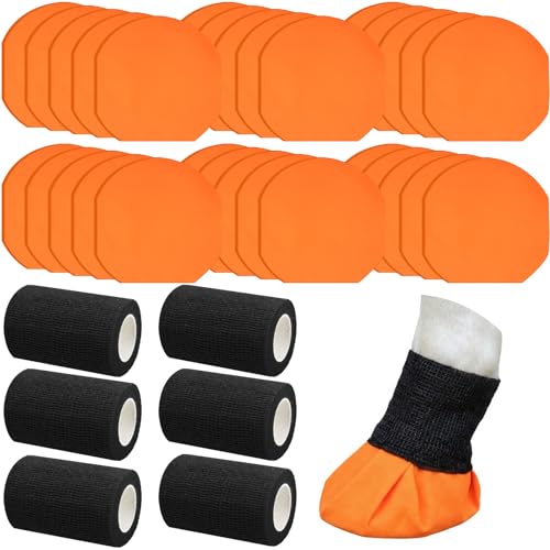 Aliceset 30 Pack Horse Hoof Tape with 6 Rolls Vet Wrap Bandage, Orange - color: Orange