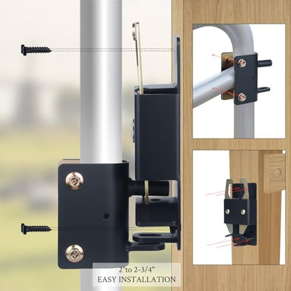 WellMade Heavy Duty 2 Way Farm Gate Latch -2 Pack Lockable Cattle Gate Latch for 1-5/8" to 2" Round Tube Gates, Fits Ranches, Horse Corrals, Pastures (Screws & Instructions Included) - size: 2 Pack