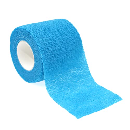 Self Adhesive Bandage Wrap Animal Cohesive Bandage Self Adherent Wrap First Aid Tape for Dogs Cats Horses Birds & Wrist Healing Ankle Sprain (2 Inch Blue Change 12 Rolls) - color: 2 Inch Blue Change 12 Rolls