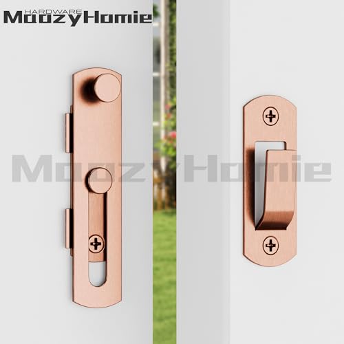 4 Inch Flip Latch Gate Latches, 180 Degree Flip Barn Door Lock Latch, Heavy Duty SUS304 Stainless Steel Flip Sliding Latch, Bolt Buckle Lock for Barn Wood Sliding Doors, Red Bronze, 2 Pack - color: Red Bronze
