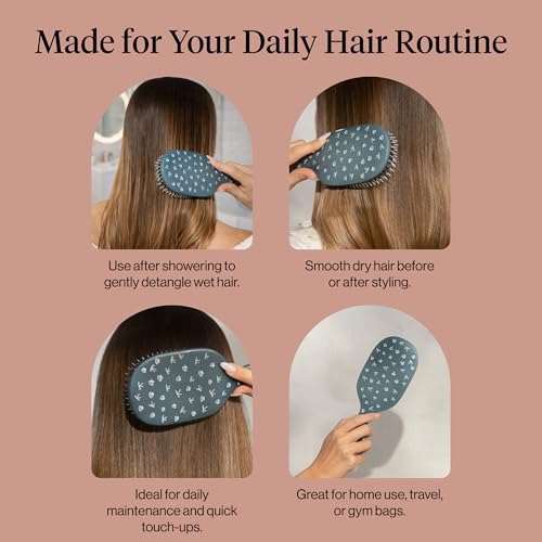 Kitsch Smooth & Polish Hair Brushes For Women and Men - Coastal Blue Print - color: Blue