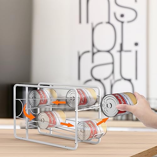 MOOACE 4 Pack Can Organizer for Pantry, Stackable Soda Can Dispenser Rack - color: White