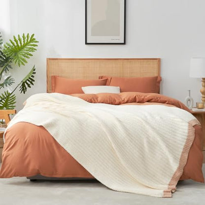 Snuggle Sac Fluffy Ribbed Cream Blanket Twin Size, Soft Luxurious Knit Throws, Fuzzy Plush Microfiber Blankets for Couch, Sofa, Bed, Cream, 60x80 inches - color: Cream, size: Twin(60"x 80")