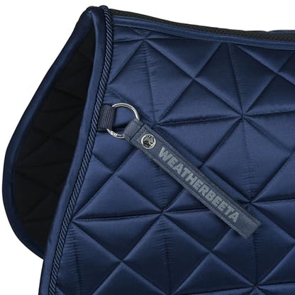 WeatherBeeta Satin Luxe Air-Tec Euro Jump Shaped Saddle Pad - color: Navy