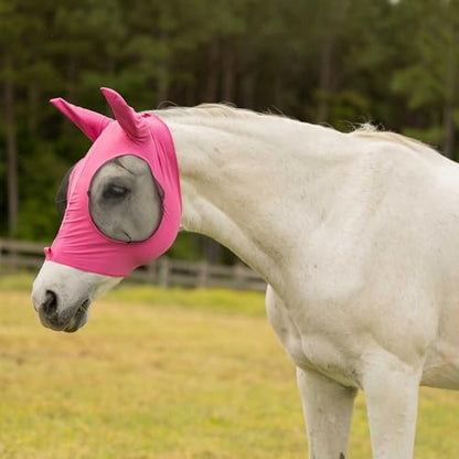 Equinavia Bug Out Horse Fly Mask, Soft Stretch Equine Fly Mask with Ears - color: Pink Flambe, size: Cob