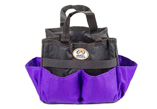 Derby Originals 600D Nylon Horse/Dog Grooming Tote Caddy Bag with 6 Pockets & Elastic to Secure Items (Purple),90-9286-PR - color: Purple