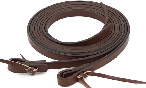 Jeereal Leather Split Reins, Heavy Oil Weighted,Broken in,Supple Ranch Reins for Western Horse ProTack, 5/8" x 8'