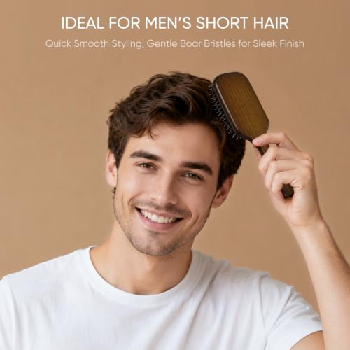 Boar Bristle Hair Brush Set, Soft Bristle Detangler for Enhancing Shine | for Long, Short, Thin, Curly, Straight, or Wavy, Hairbrush Great for Men, Women, and Kids - size: Detangler Brush