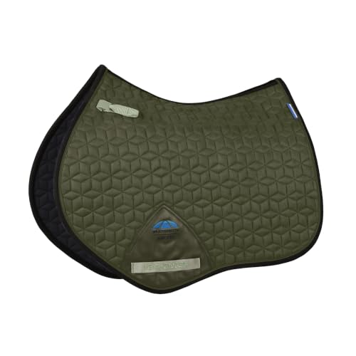 WeatherBeeta Suede Elite Air-Tec Jump Shaped Saddle Pad - color: Olive, size: L