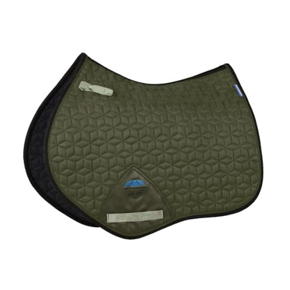 WeatherBeeta Suede Elite Air-Tec Jump Shaped Saddle Pad - color: Olive, size: L