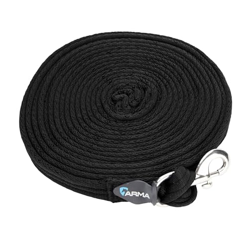 Shires Soft Feel Lunge Line - 26ft (8m) - Black Tubular Nylon with Swivel Trigger Clip Navy/Pink - color: Navy/Pink