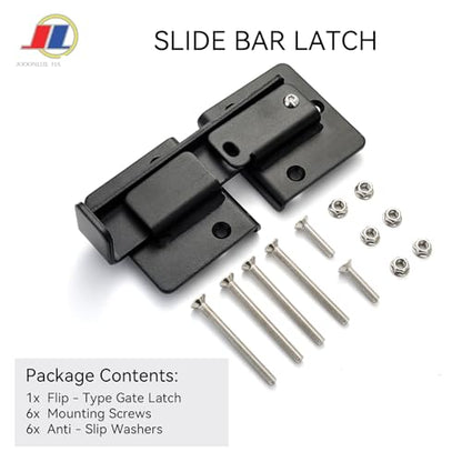 Flip Gate Latch, Barn Door Latch, 1 Pack, Black - size: Flip Gate
