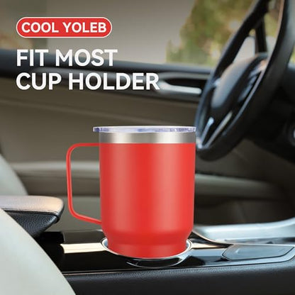 30 oz Stainless Steel Tumblers Bulk with Handle and Lid, 4 Pack - color: Red