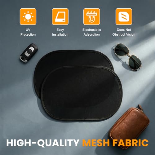 Sun Walker 4PCS Car Window Shade, 20"×12" Side Window Screen Protects Vehicle from Sun Rays & Heat Damage, Static Cling Sunshade Blocker Glare Shield Protection for Car Truck SUV - color: 4 PCS