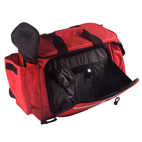 Primacare KB-1088 EMT First Responder Trauma Bag, Empty Deluxe EMS Shoulder Bag, Professional First Aid Kit Bag with 4 Compartments for Emergency Medical Supplies