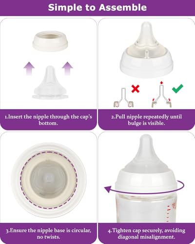 Silicone Nipples(S) for Pigeon Bottle,Slow Flow Baby Bottle Nipples,1m+ 6 Count - color: 1m+,S,6 counts