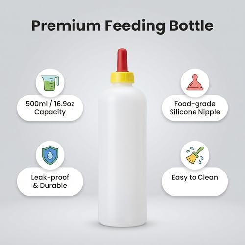 4 Pack 500ml Livestock Feeding Bottles