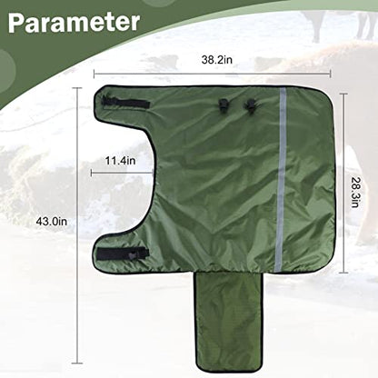 2pcs All-Weather Calf Blanket with Fleece Lining & Windproof Shell - Versatile Goat Blankets for Winter and Durable Sheep Blanket with Full Belly Coverage (Green 2pcs) - color: Green