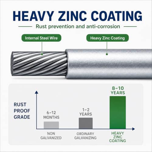 15-Gauge Galvanized Cattle Fence, Fixed-Knot Livestock Field Fence, Woven Wire Farm Fencing for Goat, Sheep, Deer, Hog and Horse - size: 5.9*164FT