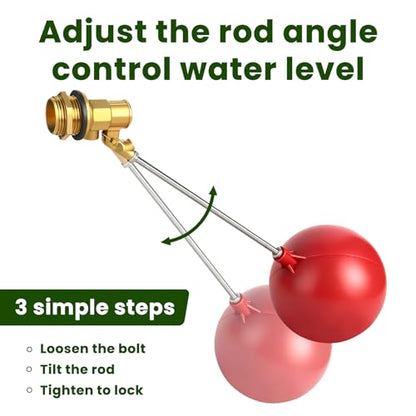 Stainless Steel Float Valve for Water Tank and Trough,1/2-3/4 Inch Size Options for Reliable Water Level Management in Various Applications with Durable Build (0.98in) - size: 25mm/0.98inch
