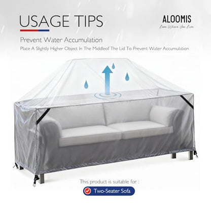 Patio Loveseat Cover Waterproof 420D Bench Cover, 58"x28"x31", Grey - color: Grey-1pc, size: 58L x 28W x 31H inch