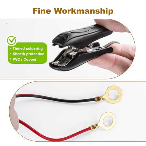 Electric Fence Wire - Ground Rod to Connect Energizer and Electric Fence Charger Solar, Solar Electric Fence Lead Wire with Alligator Clips for Generator Electric Fence