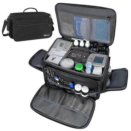Mancro Medical Bag, Home Health Nurse Bag with Nonslip Bottom, Black