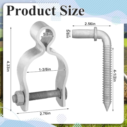 MorningRo 4 Pcs Farm Gate Hinge Set, 5/8" x 1-3/8'' Gate Hinge - size: 1-3/8 Inch