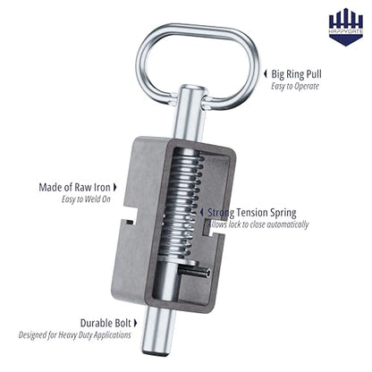 5-1/8'' Heavy Duty Trailer Gate Latch, Weld-On Spring Latch for Tracks 2pcs - size: 5-1/8''