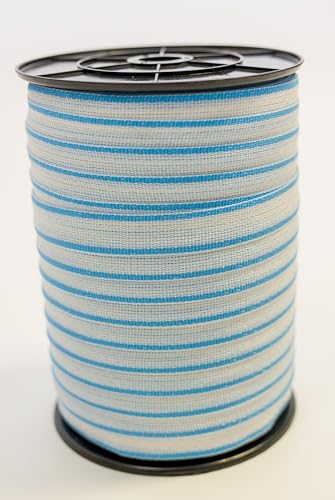 1" Electric Fence Polytape 656' Equine Horse Livestock Electric Fencing White/Blue