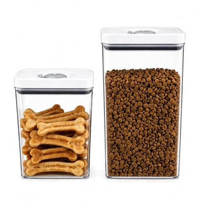 UFORU Dog and Cat Food Storage Containers, 3.1 and 4.4 Qt Airtight 2-Pack | Twist-Lock Lid, Kibble and Pet Treats, BPA-Free Material, Space-Saving Stackable Design, Easy One-Touch Opening - color: 3.1QT+4.4QT