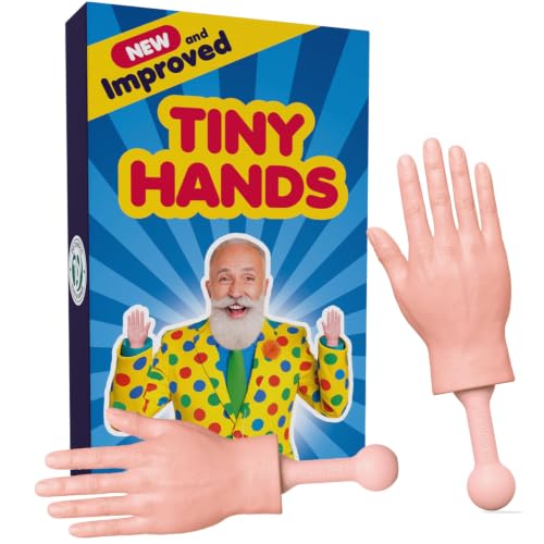 Tiny Hands (1 Pair - New) - Improved Little Small Mini Hand Stick Puppet - Make Anyone Laugh - Pocket Sized Hilarity and Big Laughs - TikTok Famous - Friend & Family