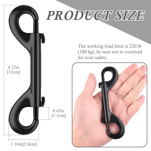 ERKOON Extra Large 4.7 inch Double Ended Bolt Snaps Hooks 220lbs Load Capacity Zinc Alloy Double Sided Clips Heavy Duty Trigger Snap for Dogs Leashes/Water Bucket/Horse Feed/Hammocks (16 Pack) - size: 16 Pack
