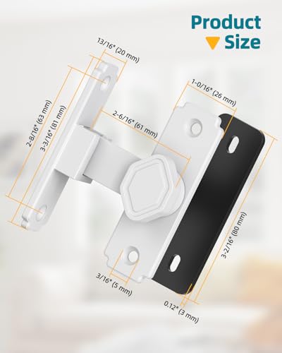 90 Degree Barn Door Lock, Rustproof Sliding Gate Latch, White 2Pcs - color: White-2PCS