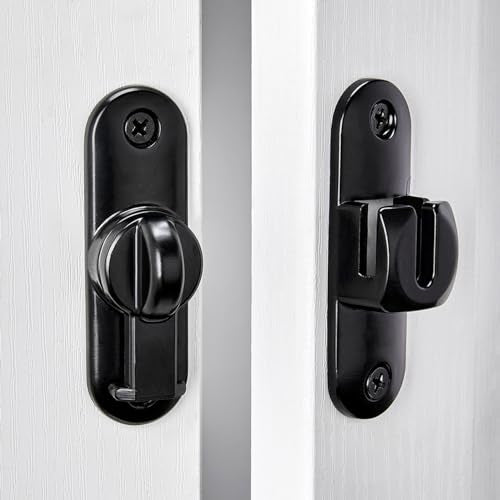 Black 90/180 Degree Barn Door Latches,Flip Gate Lock - color: Black