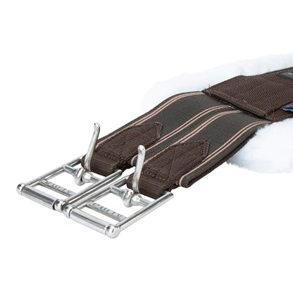 Shires Fleece Lined Girth - color: Brown/White, size: 46"