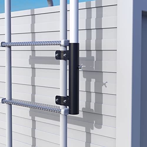 Heavy Duty RV Ladder Mount Flagpole Holder Black | Fits 1 Inch RV Ladders, Sturdy Flag Mount Bracket for RV Use - color: Black