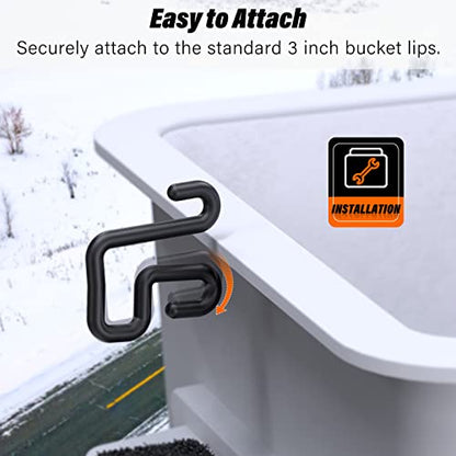 2 Pack Bucket Hooks, Aerial Bucket Hook, Fits for 3" Aerial-Bucket Lip, Hooks for Aerial Baskets, Lineman Bucket Tool Holder