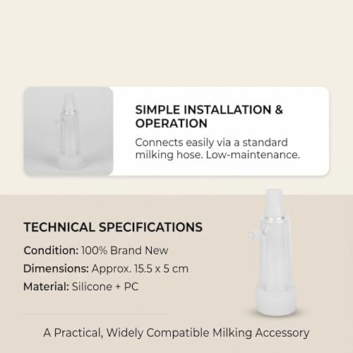 Goat Milking Liner Silicone PC Anti Fall Design for Dairy Goat Farmers Nipple Friendly Hose Connect Easy Clean 3 Month Service Life for Farm Dairy Operation