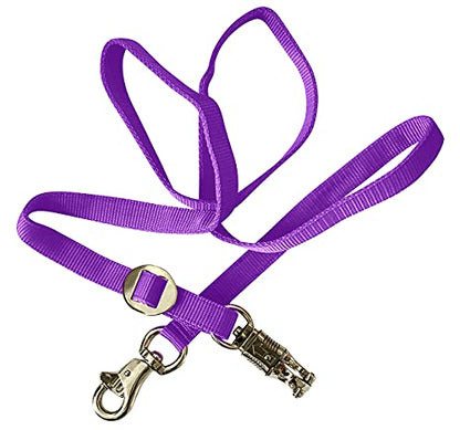 Majestic Ally Double Thick 36" to 72" Trailer Tie for Horse Haulage, Cross tie with Adjustable Buckle, Panic Snap and Bull Snap – 1" Wide by 36" to 72" Long (Purple) - color: Purple