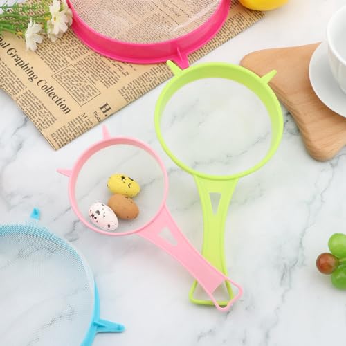 4Pcs Fine Mesh Strainer Set, Solid-Liquid Separator Gadget, Plastic Flour Colander with Non Slip Handles, Kitchen Tools for Yogurt Baking Tea Coffee Juice Pasta(4 Size)