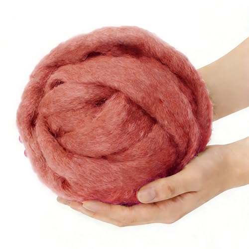 3.4oz Needle Felting Wool Red-Brown for DIY Needle Craft Enthusiasts - color: Red-Brown