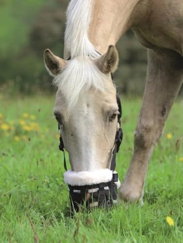 Shires Deluxe Fleece Lined Grazing Muzzle - Comfort Padded Horse Grass Intake Control - Multiple Sizes Full