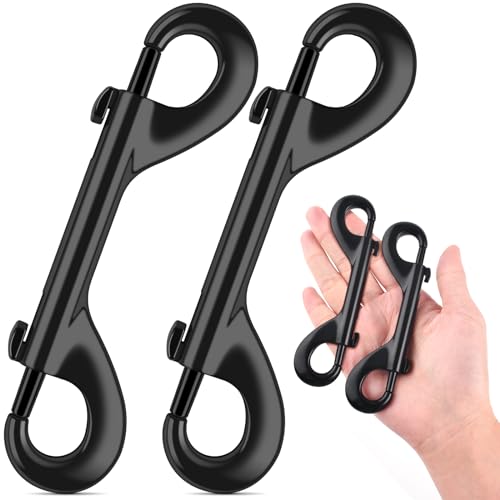 ERKOON Extra Large 4-7/10inch Double Ended Bolt Snaps Hooks 220lbs Load Capacity Zinc Alloy Double Sided Clips Heavy Duty Trigger Snap for Dogs Leashes/Water Bucket/Horse Feed/Hammocks (2 Pack) - size: 2 Pack